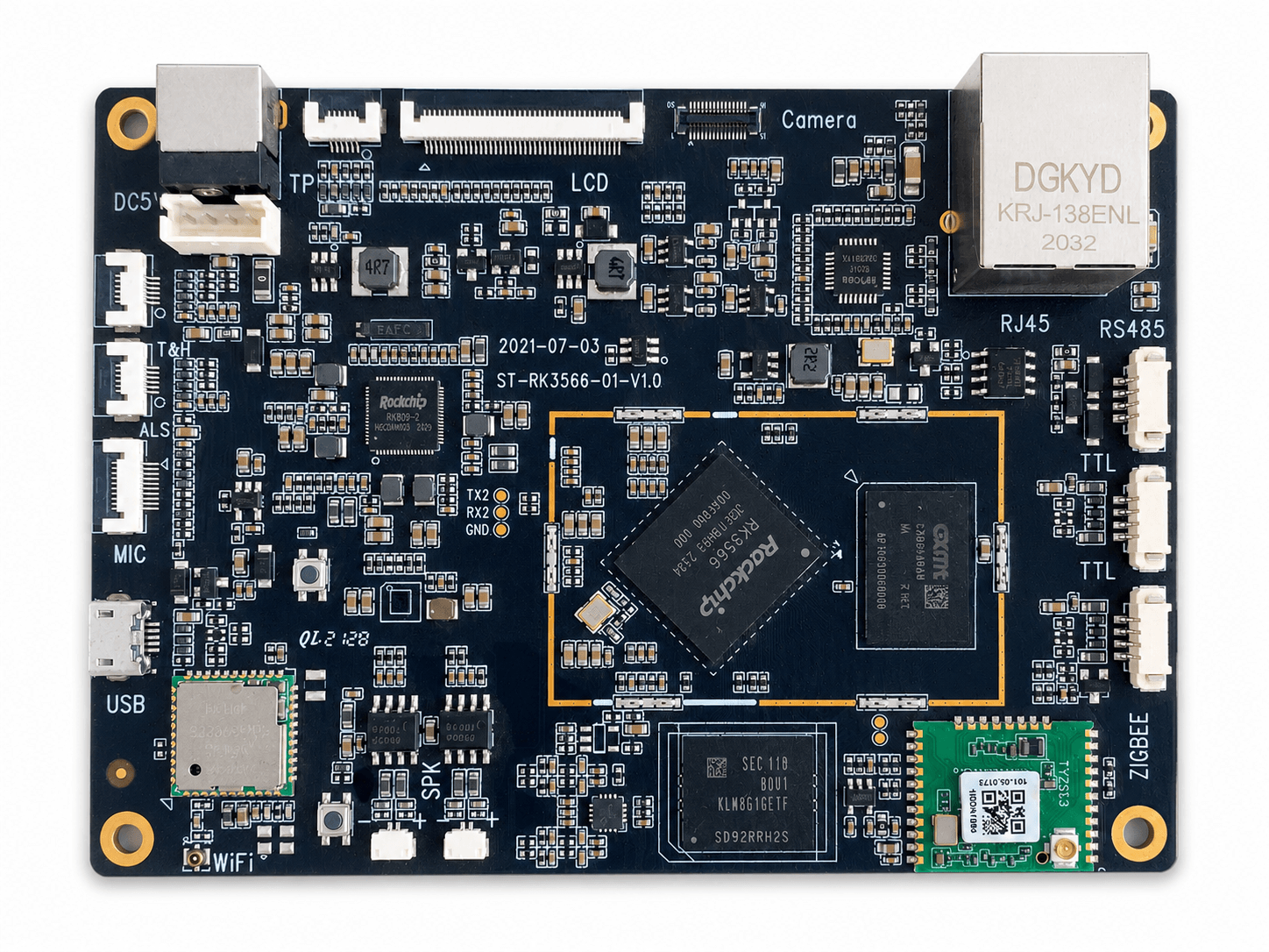 RK3566 processor used in Android and Linux wall-mounted touch panel hardware platforms for smart home and building automation applications.