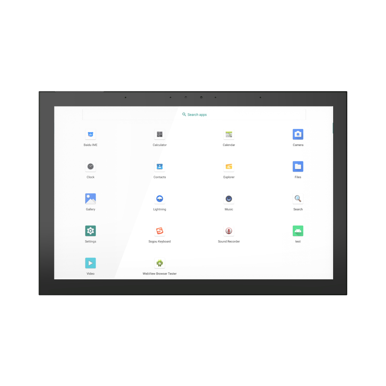 T10PE 10-inch Android Linux wall-mounted touch panel with full-screen metal housing front view.